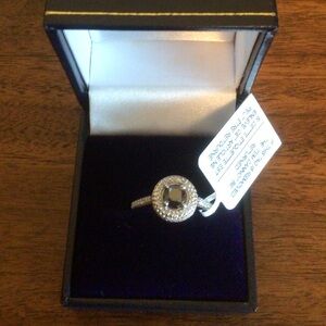 Sterling Silver Black & White Diamond Ring